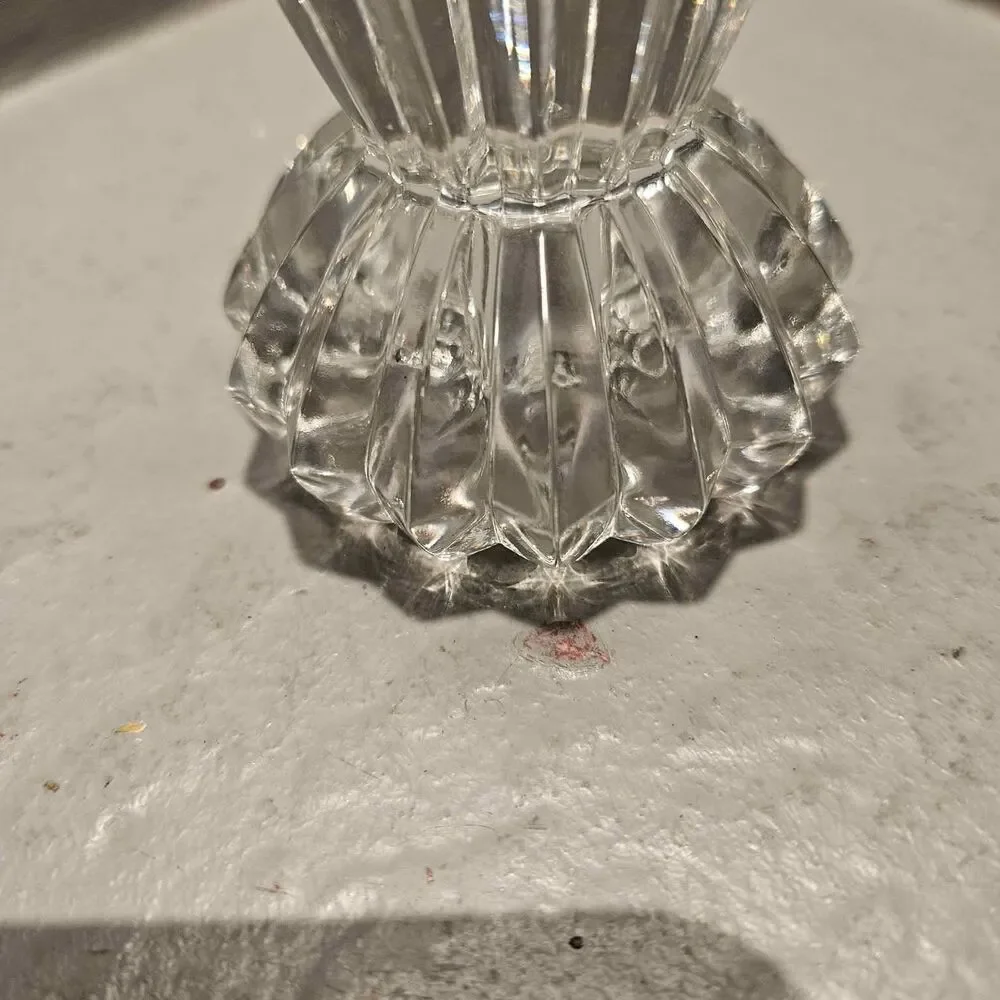 Mikasa Diamond Fire 2 way Clear Cut Crystal Votive Tapered Candle Holder